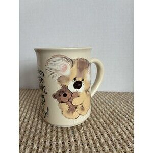 Vtg Message Mug By Arline George Good Japan When All Else Fails Hug Your Teddy